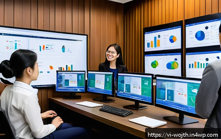 가치중심 기술 선택의 피드백 루프 - A modern Vietnamese e-commerce office scene showing a diverse team of professionals collaborating ar...