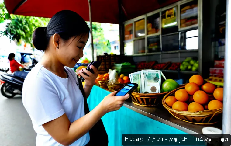 Home 17 가치중심 기술과 핀테크의 융합 - Photorealistic Vietnamese small business owner at a clean open-air market stall in Ho Chi Minh City,...